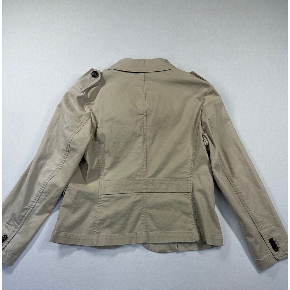 Talbots Safari Utility Jacket Womens 10P Beige Cotton‎ Stretch Military Blazer - Picture 15 of 16